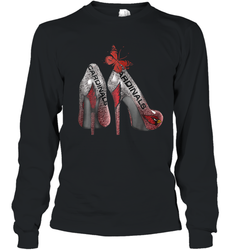 Arizona Cardinals High Heel Butterfly Rhinestone Tide NFL Youth Long Sleeve T-Shirt - NFLFanGift