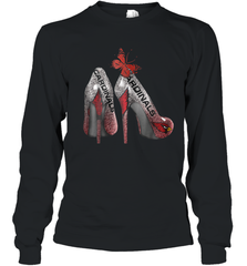 Arizona Cardinals High Heel Butterfly Rhinestone Tide NFL Youth Long Sleeve T-Shirt - NFLFanGift