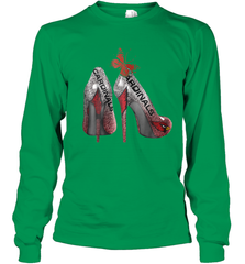 Arizona Cardinals High Heel Butterfly Rhinestone Tide NFL Youth Long Sleeve T-Shirt - NFLFanGift
