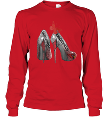 Arizona Cardinals High Heel Butterfly Rhinestone Tide NFL Youth Long Sleeve T-Shirt - NFLFanGift