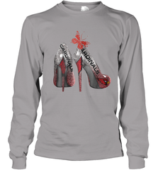 Arizona Cardinals High Heel Butterfly Rhinestone Tide NFL Youth Long Sleeve T-Shirt - NFLFanGift