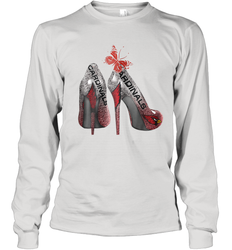Arizona Cardinals High Heel Butterfly Rhinestone Tide NFL Youth Long Sleeve T-Shirt - NFLFanGift
