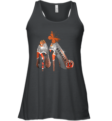 NFL Cincinnati Bengals Rhinestone High Heels Racerback Tank - NFLFanGift