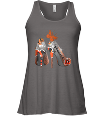 NFL Cincinnati Bengals Rhinestone High Heels Racerback Tank - NFLFanGift