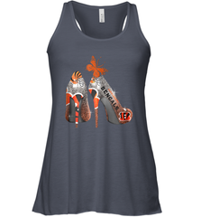NFL Cincinnati Bengals Rhinestone High Heels Racerback Tank - NFLFanGift