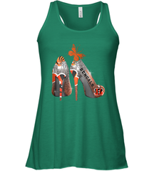 NFL Cincinnati Bengals Rhinestone High Heels Racerback Tank - NFLFanGift