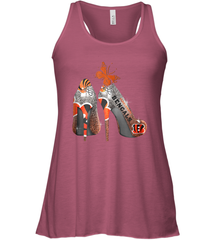NFL Cincinnati Bengals Rhinestone High Heels Racerback Tank - NFLFanGift