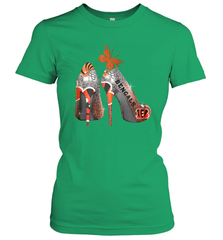 NFL Cincinnati Bengals Rhinestone High Heels Women's T-Shirt - NFLFanGift