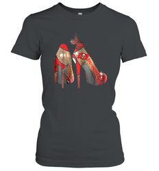 NFLTampa Bay Buccaneers High Heel Butterfly Rhinestone Tide Women's T-Shirt - NFLFanGift