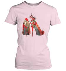NFLTampa Bay Buccaneers High Heel Butterfly Rhinestone Tide Women's T-Shirt - NFLFanGift