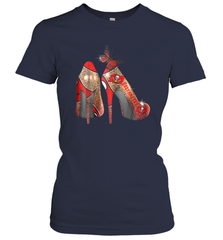 NFLTampa Bay Buccaneers High Heel Butterfly Rhinestone Tide Women's T-Shirt - NFLFanGift