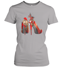 NFLTampa Bay Buccaneers High Heel Butterfly Rhinestone Tide Women's T-Shirt - NFLFanGift