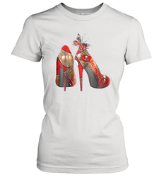 NFLTampa Bay Buccaneers High Heel Butterfly Rhinestone Tide Women's T-Shirt - NFLFanGift