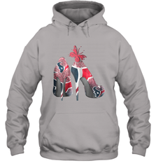 NFL Houston Texans High Heel Butterfly Rhinestone Tide Hoodie - NFLFanGift