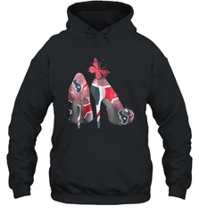 NFL Houston Texans High Heel Butterfly Rhinestone Tide Hoodie - NFLFanGift