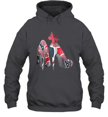 NFL Houston Texans High Heel Butterfly Rhinestone Tide Hoodie - NFLFanGift