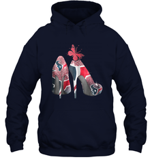 NFL Houston Texans High Heel Butterfly Rhinestone Tide Hoodie - NFLFanGift