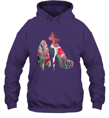 NFL Houston Texans High Heel Butterfly Rhinestone Tide Hoodie - NFLFanGift