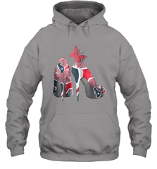 NFL Houston Texans High Heel Butterfly Rhinestone Tide Hoodie - NFLFanGift