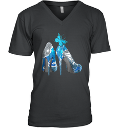 NFL Detroit Lions High Heel Butterfly Rhinestone Tide Men's Vneck - NFLFanGift