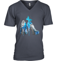 NFL Detroit Lions High Heel Butterfly Rhinestone Tide Men's Vneck - NFLFanGift