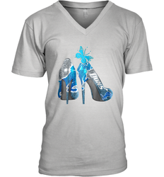 NFL Detroit Lions High Heel Butterfly Rhinestone Tide Men's Vneck - NFLFanGift