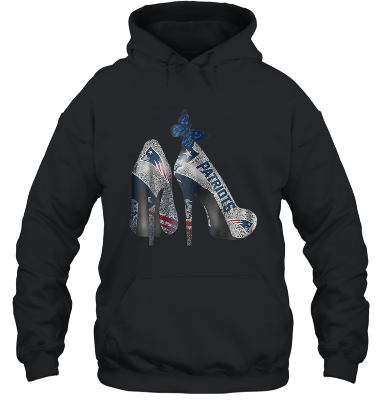 NFL New England Patriots High Heel Butterfly Rhinestone Tide Hoodie - NFLFanGift
