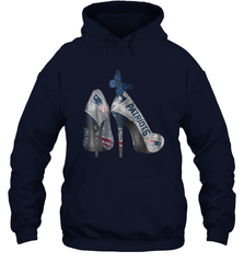 NFL New England Patriots High Heel Butterfly Rhinestone Tide Hoodie - NFLFanGift