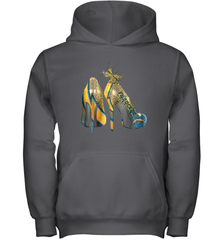NFL Los Angeles Chargers High Heel Butterfly Rhinestone Youth Hoodie - NFLFanGift