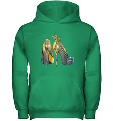 NFL Los Angeles Chargers High Heel Butterfly Rhinestone Youth Hoodie - NFLFanGift