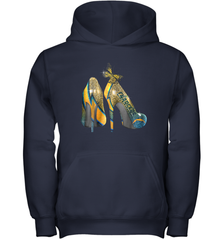 NFL Los Angeles Chargers High Heel Butterfly Rhinestone Youth Hoodie - NFLFanGift