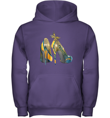NFL Los Angeles Chargers High Heel Butterfly Rhinestone Youth Hoodie - NFLFanGift