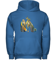 NFL Los Angeles Chargers High Heel Butterfly Rhinestone Youth Hoodie - NFLFanGift