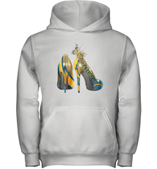 NFL Los Angeles Chargers High Heel Butterfly Rhinestone Youth Hoodie - NFLFanGift