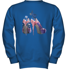 NFL New York Giants High Heel Butterfly Rhinestone Tide Youth Sweatshirt - NFLFanGift