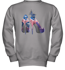 NFL New York Giants High Heel Butterfly Rhinestone Tide Youth Sweatshirt - NFLFanGift