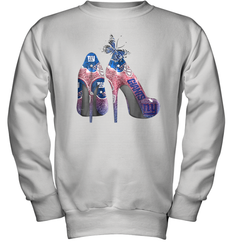 NFL New York Giants High Heel Butterfly Rhinestone Tide Youth Sweatshirt - NFLFanGift