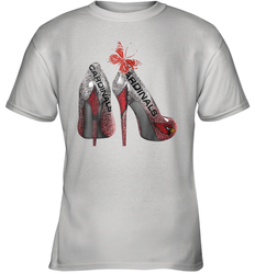 Arizona Cardinals High Heel Butterfly Rhinestone Tide NFL Youth T-Shirt - NFLFanGift