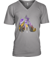 NFL Minnesota Vikings High Heel Butterfly Rhinestone Tide Men's Vneck - NFLFanGift