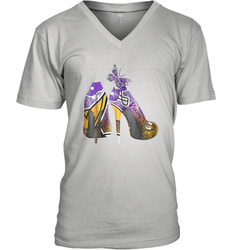NFL Minnesota Vikings High Heel Butterfly Rhinestone Tide Men's Vneck - NFLFanGift
