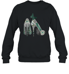 NFL Green Bay Packers Rhinestone High Heels Crewneck Sweatshirt - NFLFanGift