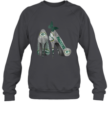 NFL Green Bay Packers Rhinestone High Heels Crewneck Sweatshirt - NFLFanGift