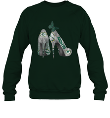 NFL Green Bay Packers Rhinestone High Heels Crewneck Sweatshirt - NFLFanGift