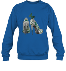 NFL Green Bay Packers Rhinestone High Heels Crewneck Sweatshirt - NFLFanGift