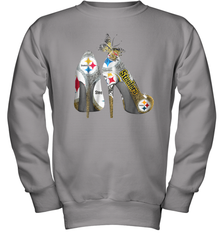 Pittsburgh Steeler High Heel Butterfly Rhinestone Tide Youth Sweatshirt - NFLFanGift