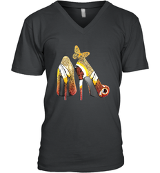 Washington Redskins High Heel Butterfly Rhinestone Tide Men's Vneck - NFLFanGift
