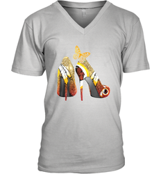 Washington Redskins High Heel Butterfly Rhinestone Tide Men's Vneck - NFLFanGift