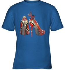 NFL San Francisco 49ers High Heel Butterfly Rhinestone Tide Youth T-Shirt - NFLFanGift