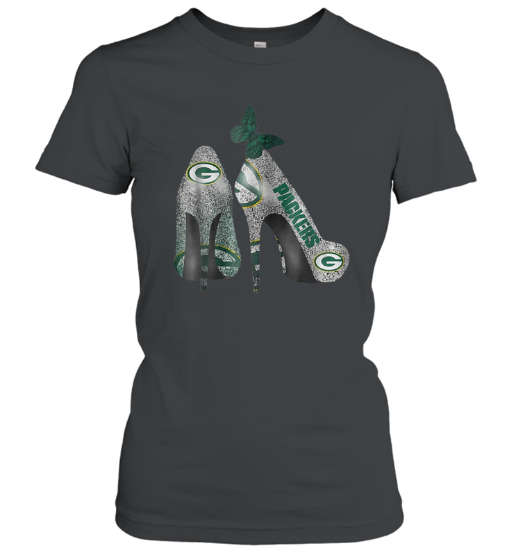 NFL Green Bay Packers Rhinestone High Heels Women's T-Shirt - NFLFanGift