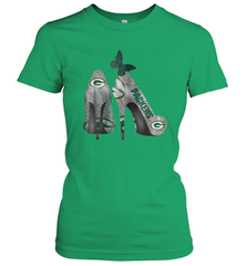 NFL Green Bay Packers Rhinestone High Heels Women's T-Shirt - NFLFanGift